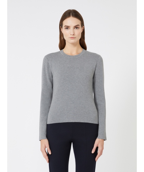 MaxMara ［ティチーノ］ロゴ ニット LIGHT GREY M