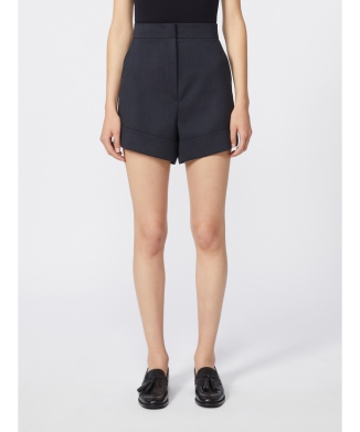 ［カルカ］ピュア コットン デニムルック ショート パンツ