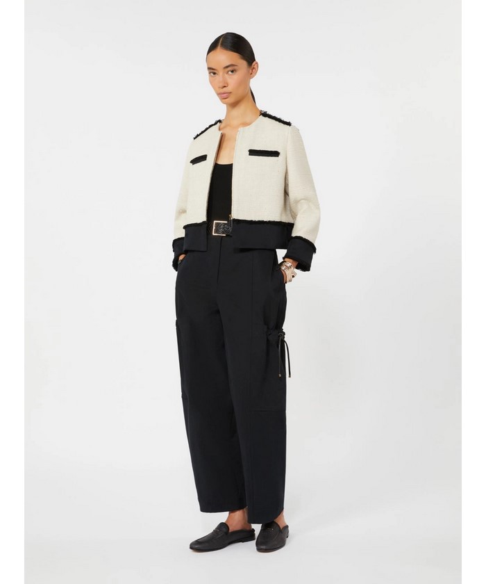 MaxMara 白タグ リネン ダブルブレスト ジャケット L シェルボタン 春 MaxMara 白タグ リネン ダブルブレスト ジャケット L シェルボタン 春