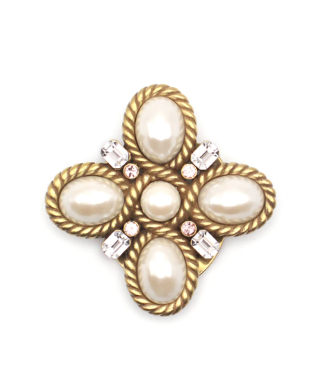 Lリング クロスパール ストールクリップ