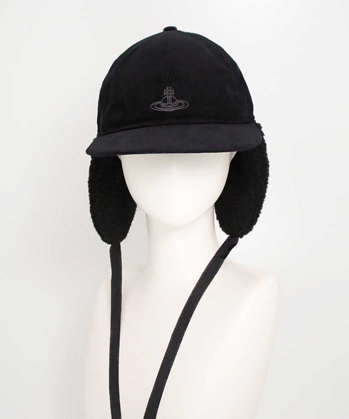 Vivienne Westwood】コーデュロイ×ボア フラップキャップ