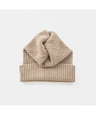 pleats knit cap - cashmere × sable