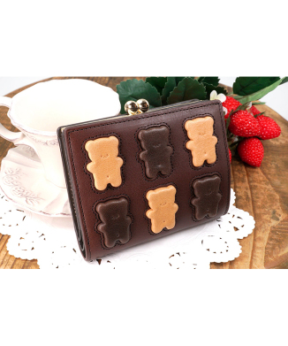 くまちゃんブラウニー2つ折りがま口財布