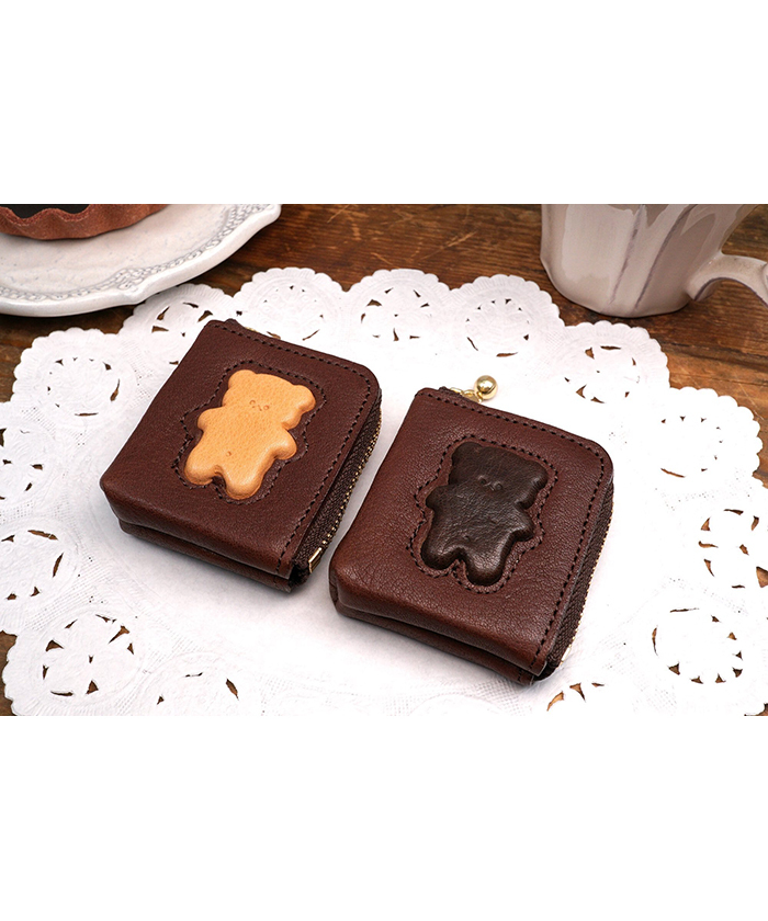 EARL'S FAVOURITE くまちゃんクッキー＆ブラウニー 小銭入れ あとこれも試作品です🐻 本革製くまちゃんブラウニーのボックス小物