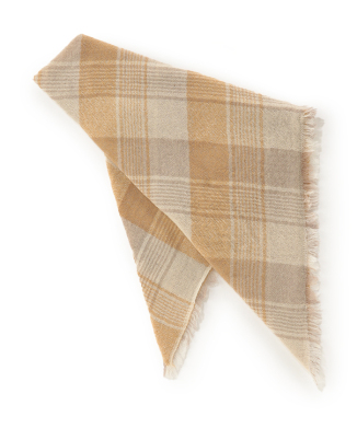 カシミヤ100％縮絨薄手トライアングルストール