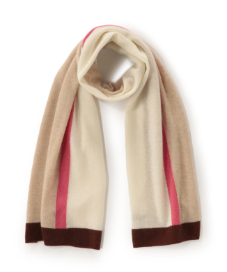 ウールカシミヤカラーブロックニットストール