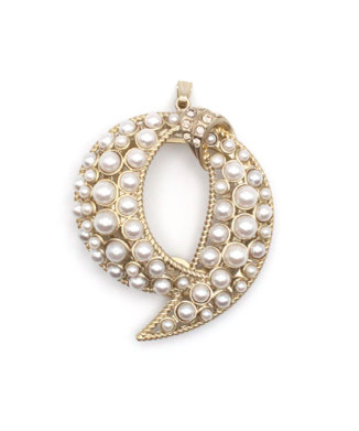 Lリング リボンパール ストールクリップ