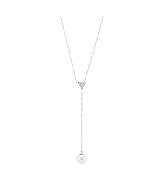 Pt999(RHP)フレッシュウォーターパール/ダイヤモンドネックレス