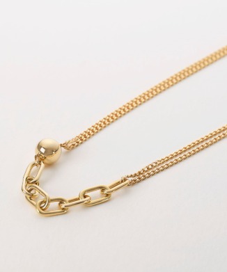 ボールキヘイミックスチェーンネックレス