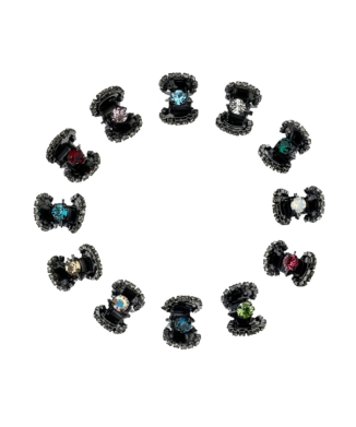 Mini Jaw Clip with Crystal Trim & Gem