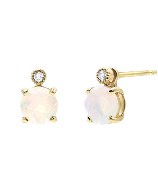 K10YGオパール/ダイヤモンドピアス