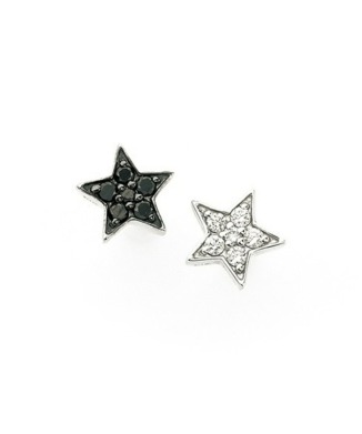 K18WGブラックダイヤモンド/ダイヤモンドピアス