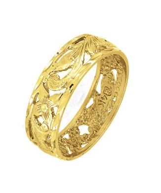 【ALOALO Hawaiian Jewelry】ハワイアンジュエリー 14K 透かし スクロールゴールドリング 全4色 ハワイ製