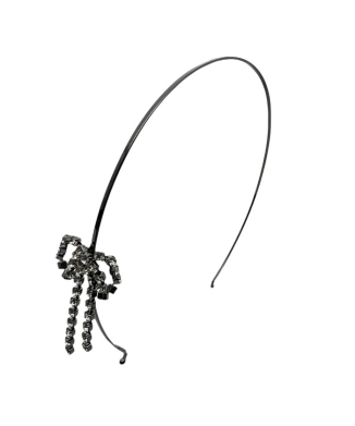 Metal 1/8" Headband with Crystal Bow