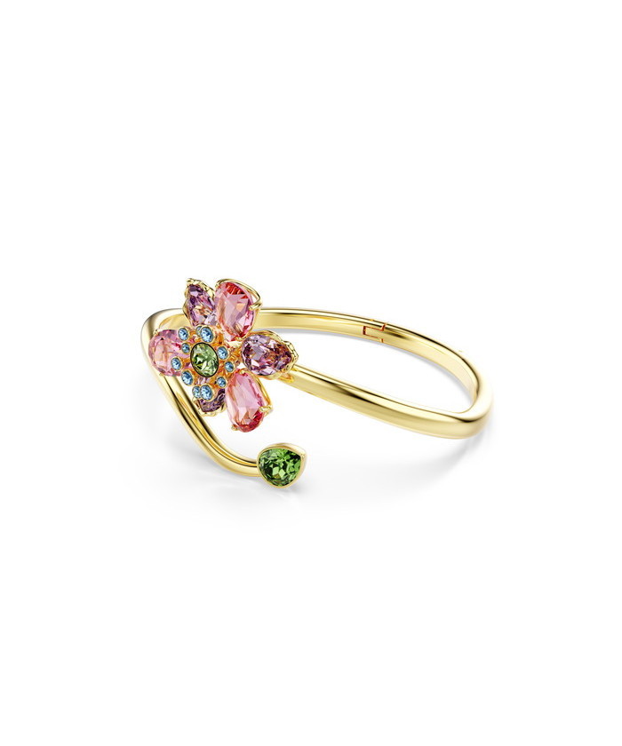 スワロフスキー　Idyllia バングル　フラワー Idyllia bangle, Mixed cuts, Flower, Multicolored, Gold-tone
