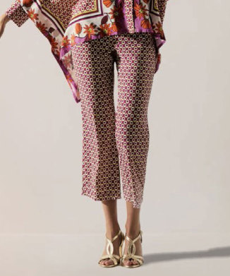 PANTALONE CROPPED FLOREALE