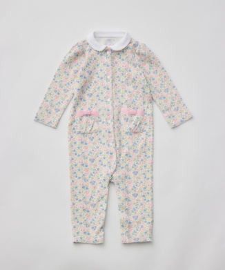 フローラルプリント コットン カバーオール