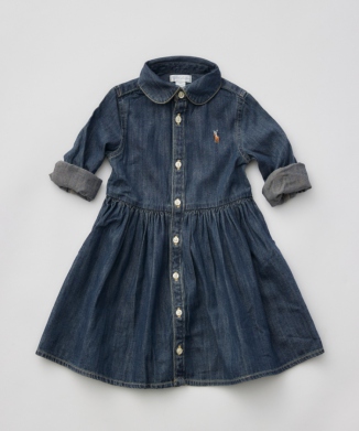 シアード デニム シャツドレス