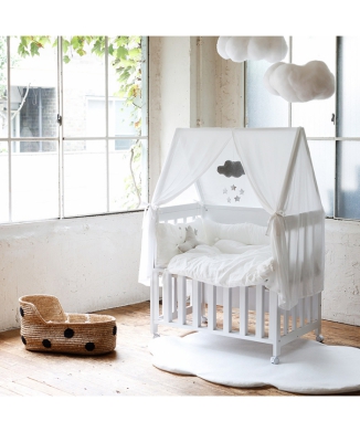 キャノピーミニベッド&デスク　ホワイト