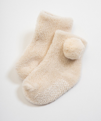 cofucu  パイル編みくつした（梵天付き）