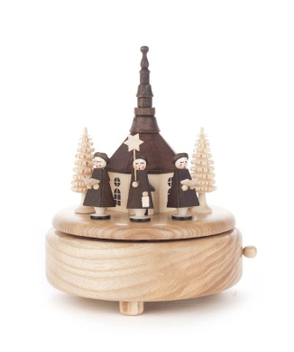 オルゴール 聖歌隊と教会 こげ茶