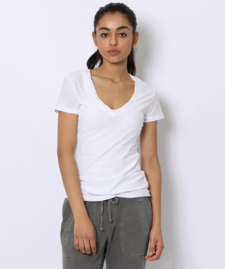 スラブジャージー ＶネックＴシャツ WUA3695