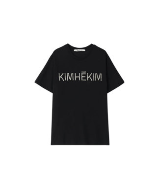 LOGO T-SHIRT WITH PEARL EMBELLISHMENT