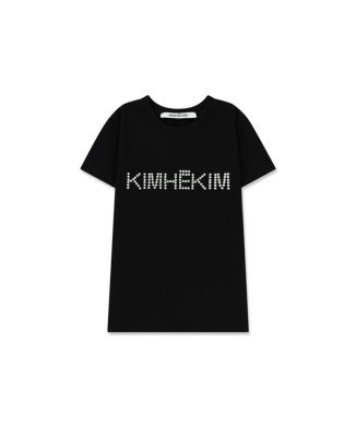 PEARL EMBELLISHED LOGO SLIM T-SHIRT