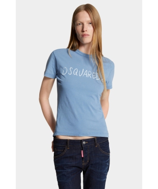 White Fade Just Right Fit Handwritten Logo T-Shirt