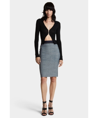 Dark Urban Wash Upside Jeans Skirt