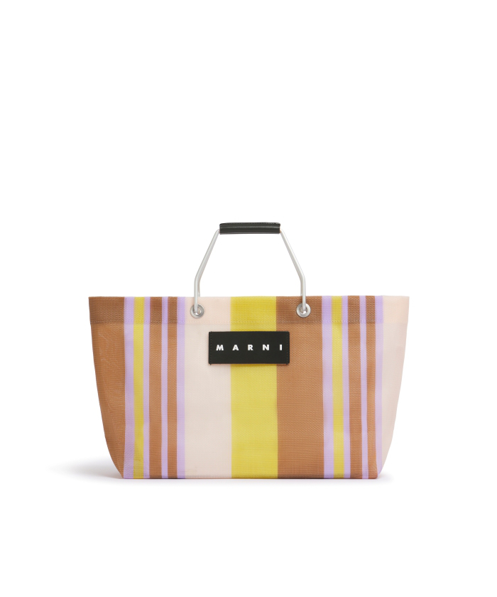 MARNI ストライプ エコバッグ 黒 紫 黄色 MARNI マルニ ストライプミニショルダーバッグ SHMH0106A0 TN296