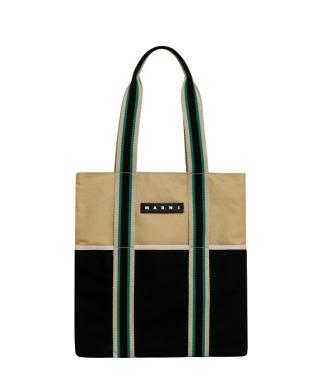 カラーブロックキャンバスバッグ