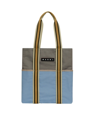 カラーブロックキャンバスバッグ
