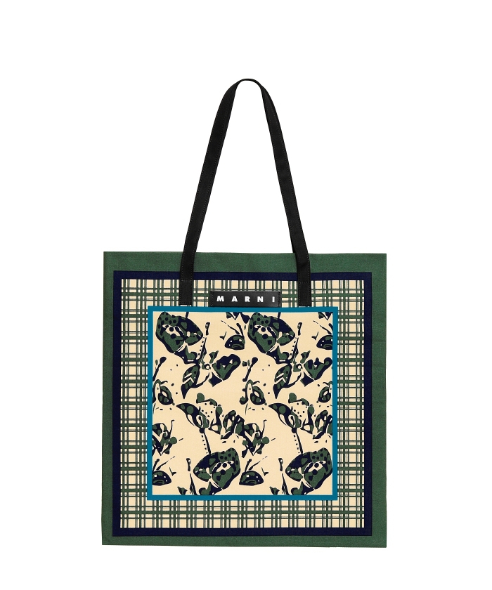 MARNI バンダナトートバッグ ベージュフラワー 新品未使用 タグ付き、マルニマーケット バンダナトート