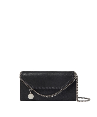 FALABELLA CONTINENTALWALLET WITH CHAIN ECOSHAGGY DEER W/RUTHENIUM