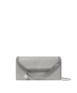 FALABELLA CONTINENTALWALLET WITH CHAIN ECOSHAGGY DEER W/RUTHENIUM