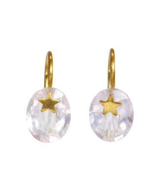 ローズクォーツ "プレシャス・スター・ジェム" ピアス