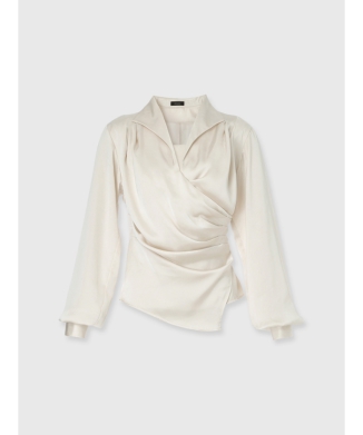 ポインテッドカラーシャツブラウス