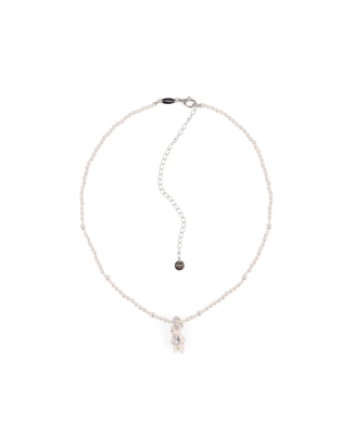 MINI BEAR PEARL GRADIENT COLOR NECKLACE / WHT