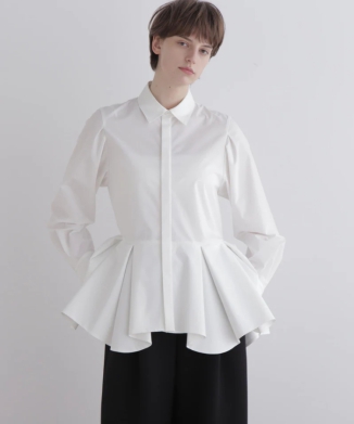 SOLOTEXブロードタックフレアブラウス