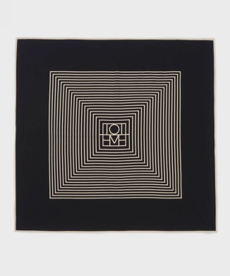 Centered monogram silk scarf