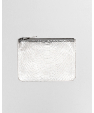 TRANSPARENT SNAKE LARGE ZIP POUCH