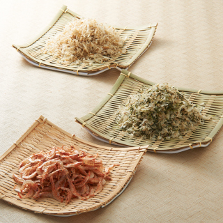 いわし削りぶし、海苔いわし、桜えび素干しセット