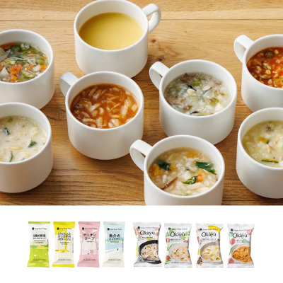 フリーズドライスープとお粥のセット