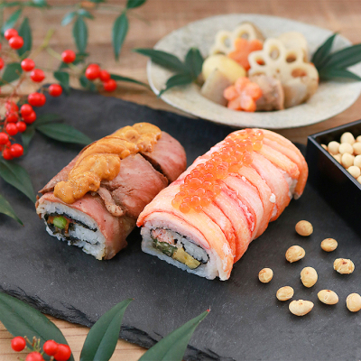 贅沢づくし蟹と黒毛和牛ローストビーフの開運恵方巻2本セット