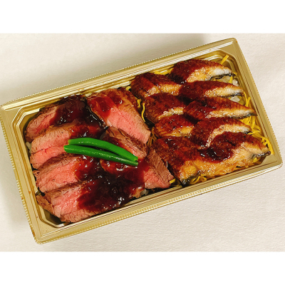 鹿児島大隅産うなぎとステーキのコンビ重＜7月26日受け取り＞