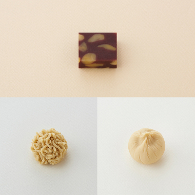 サービス箱入生菓子3個入(栗蒸羊羹・栗粉餅・栗名月)＜9月25日受け取り＞