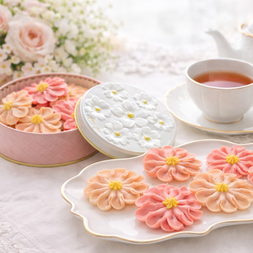 花咲く焼菓子「お花のぼうろ(コスモス)」3缶セット クッキー缶