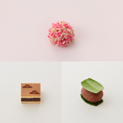 サービス箱入生菓子3個入(清緋・外の濱・椿餅)＜2月12日受け取り＞