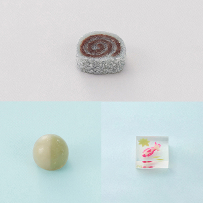 サービス箱入生菓子3個入(巻水・水仙卯の花・若葉蔭)＜7月23日受け取り＞